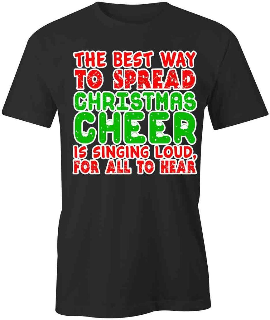 CHRISTMAS CHEER TShirt Tee Short-Sleeved Cotton HOLIDAY CLOTHING S1BSA436