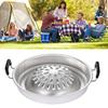 Steak Grill Charcoal Pan Multifunctional Aluminum Barbecue Grill Hot Pot for Family Gathering Outdoor Picnics Small