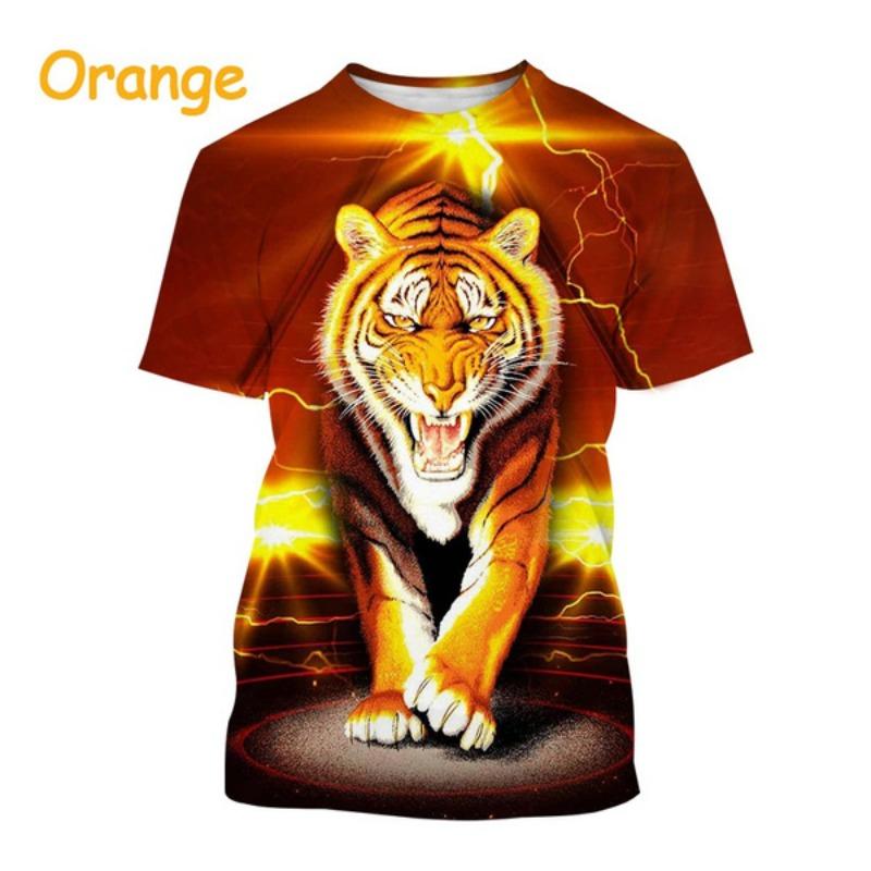Tiger 3D Cool T-shirt Fashion Men's Animal Art Tiger T-shirt Harajuku Novelty Hip Hop Unisex Street Short Sleeve