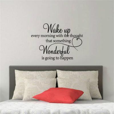 Chaud! Sticker Mural Cœur Amoureux Style DIY Amovible avec Proverbe Fresque pour Décoration Murale de Maison