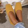 Fashion Women Flats 2025 New Solid Color Square Toe Shallow Loafers Women Slip on Shallow Comfortable Flat Shoes for Women Shoes