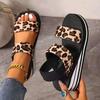 Leopard Print EVA Wedge Sandals - Plus Size Beach Summer Fashion, Height-Boosting Thick Sole.