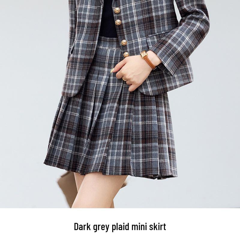 Completo a Quadri Stile College da Donna: Completo Due Pezzi Giacca e Gonna di Alta Gamma Primavera/Autunno 2026