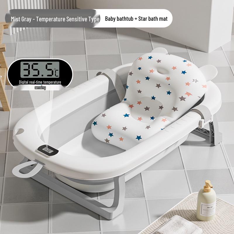Foldable Baby Bathtub - Large, Sit or Lie for Kids, Newborn Bath Essentials for Home Use