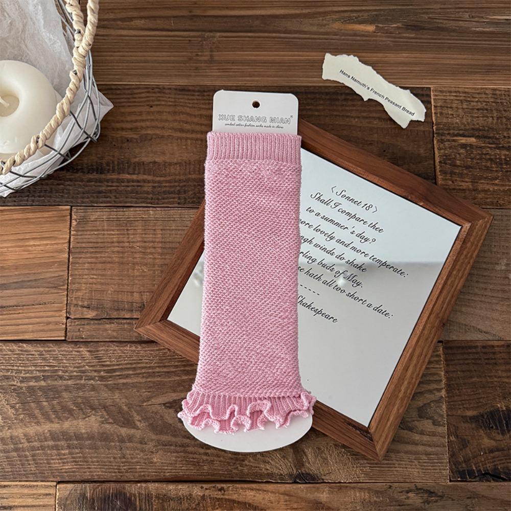 

Ruffled Edge Kids Lolita Long Socks Breathable Knee High Socks Retro Mid-Calf Sock Girls розовый