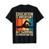 Education Is Important But Swimming Importanter Swimmer T Shirt Vintage Designer Clothes Graphic Unisex Homme Fashion