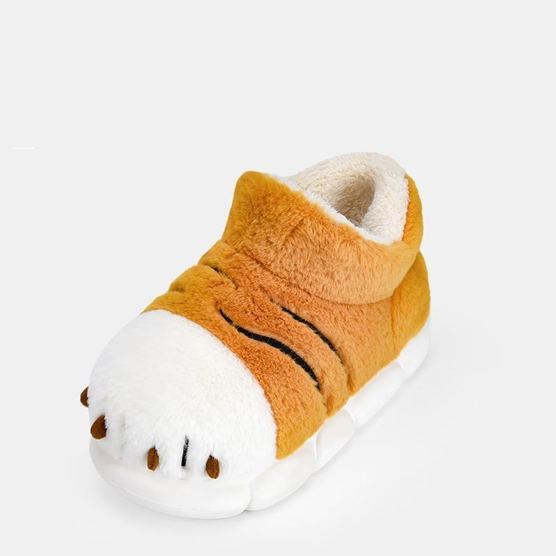 Fashion New adorable tiger paw slippers men's winter furry booties indoor outdoor pull on shoes man warm ankle boot slipper animal claw