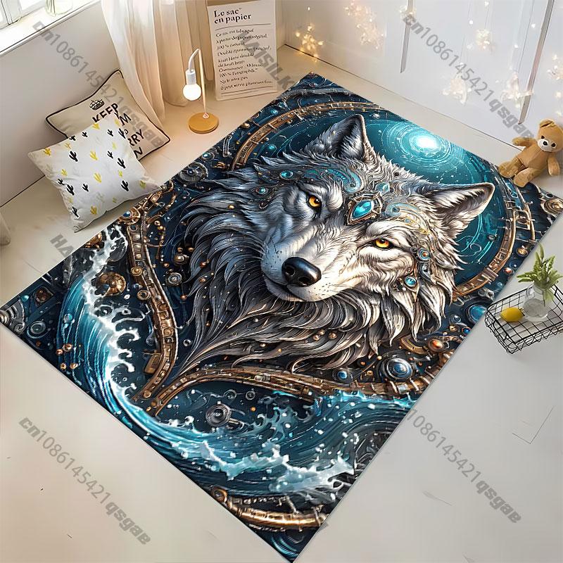 Wolves snow forestcarpet Yoga living room room decor children's crawling mat doormat area rug games floor mat