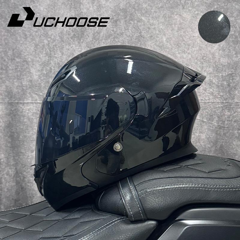 DOT Uchoose Approved Helmets Crash Motorbike Protective Gear Men Women Flip Up Helmet Motorcycle Visor Double Sun
