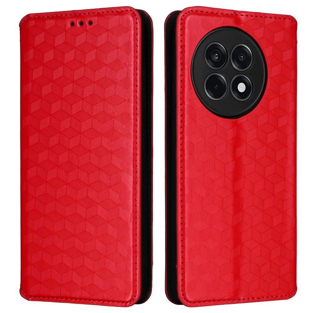 Wallet Phone Case for OnePlus Ace 5 5G/Ace 5 Pro 5G/13R 5G Rhombus Imprinted Leather Cover