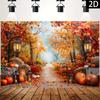 1ks Podzimní Sklizeň Banner Pozadí - Dýně Javorové Listy Retro Lucerna Dekorace - Díkůvzdání Halloween