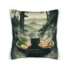 Cat Ramen Anime Kawaii Cat Pillow Case  Square Pillow Cover For Chair Sofa Home Decor Kawaii Pillowcases