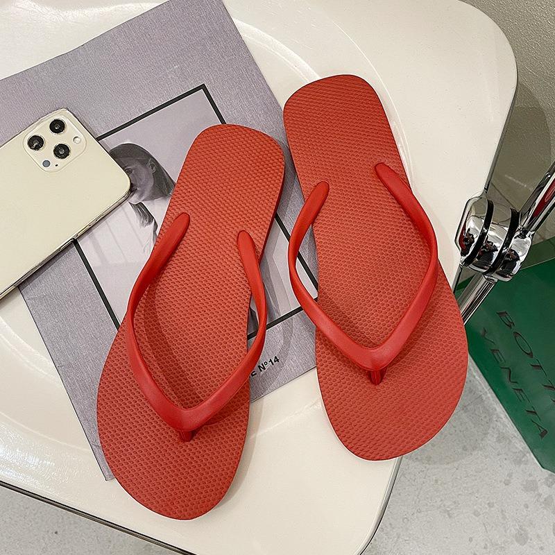 Solid Color Non-slip Leisure Couple Slippers Women Summer Beach Slippers Outdoor Women Flip Flops Breathable Beach Sandals Women