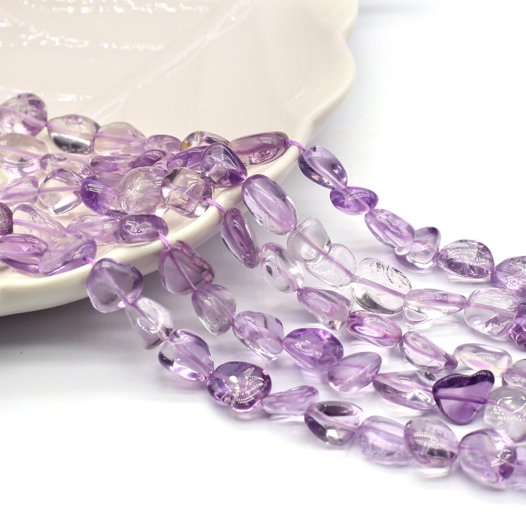 1String Reiki Healing Crystal Beads, Natural Stone Transparency Citrine Amethyst Gems Loose Spacer Beads for Jewelry Making DIY Christmas Gifts 38cm