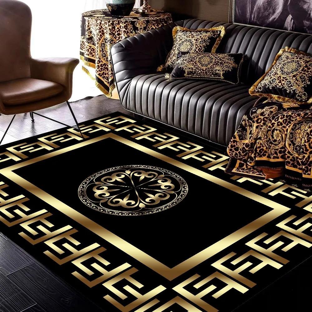 Teppiche mit goldener Marmorstruktur für Heim-, Wohnzimmerdekoration, Schlafzimmer, Ankleidezimmerteppich, rutschfest, großflächiger Teppich, Sofabodenmatte