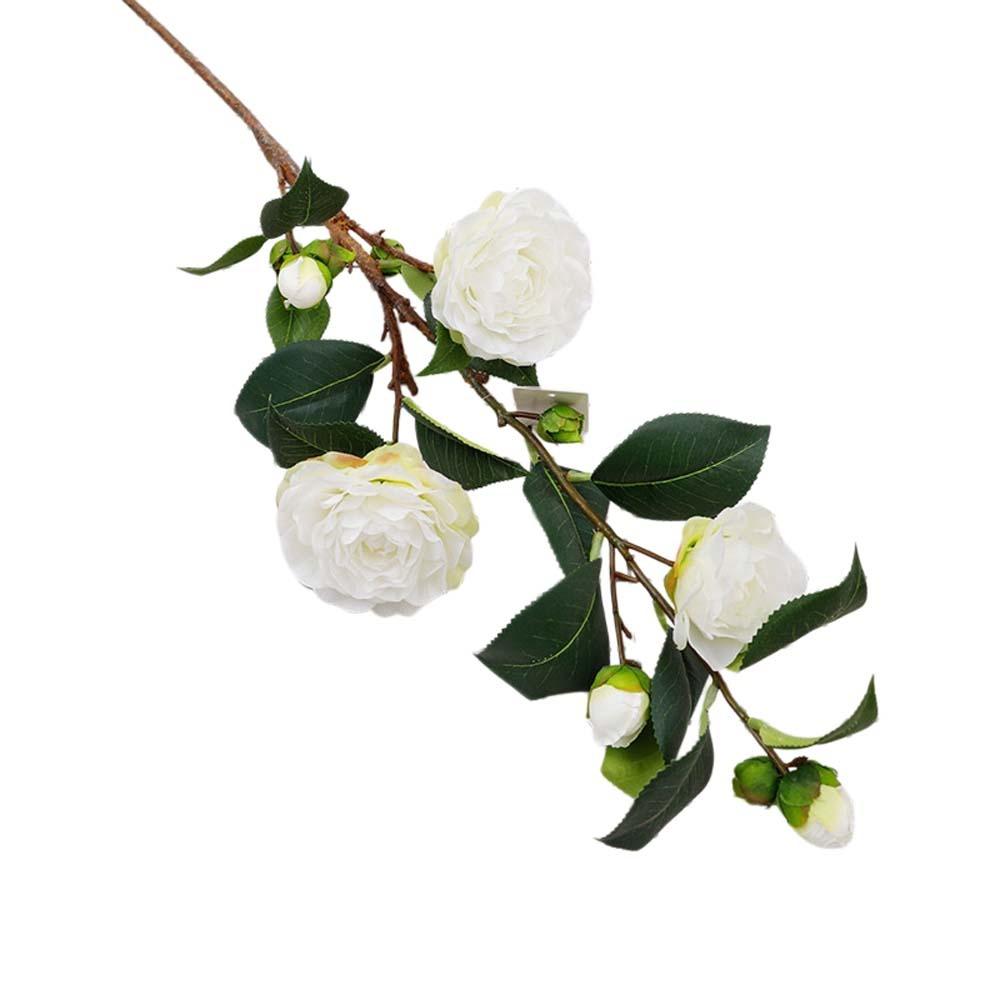 

Real Touch Simulation Rose Green Leaf Fake Flower Faux Flower Branch Party Favors белый