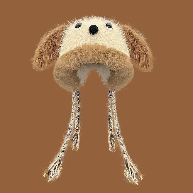 Autunno e inverno cappello da mostriciattolo di peluche da donna divertente carino cappello di lana piccolo animale protezione calda per le orecchie cappello Lei Feng lavorato a maglia
