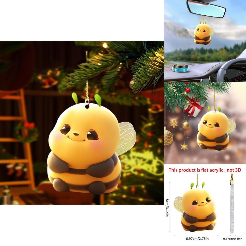 2d Bee Unique Pendant In Cheerful Colors Exciting Backpack Accessory And Decor Car