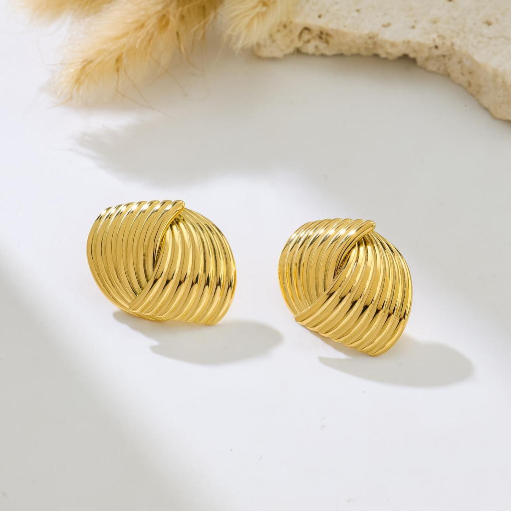 Geometric Personality Design Spiral Earrings Fashion Temperament Titanium Steel Earrings Women's Versatile