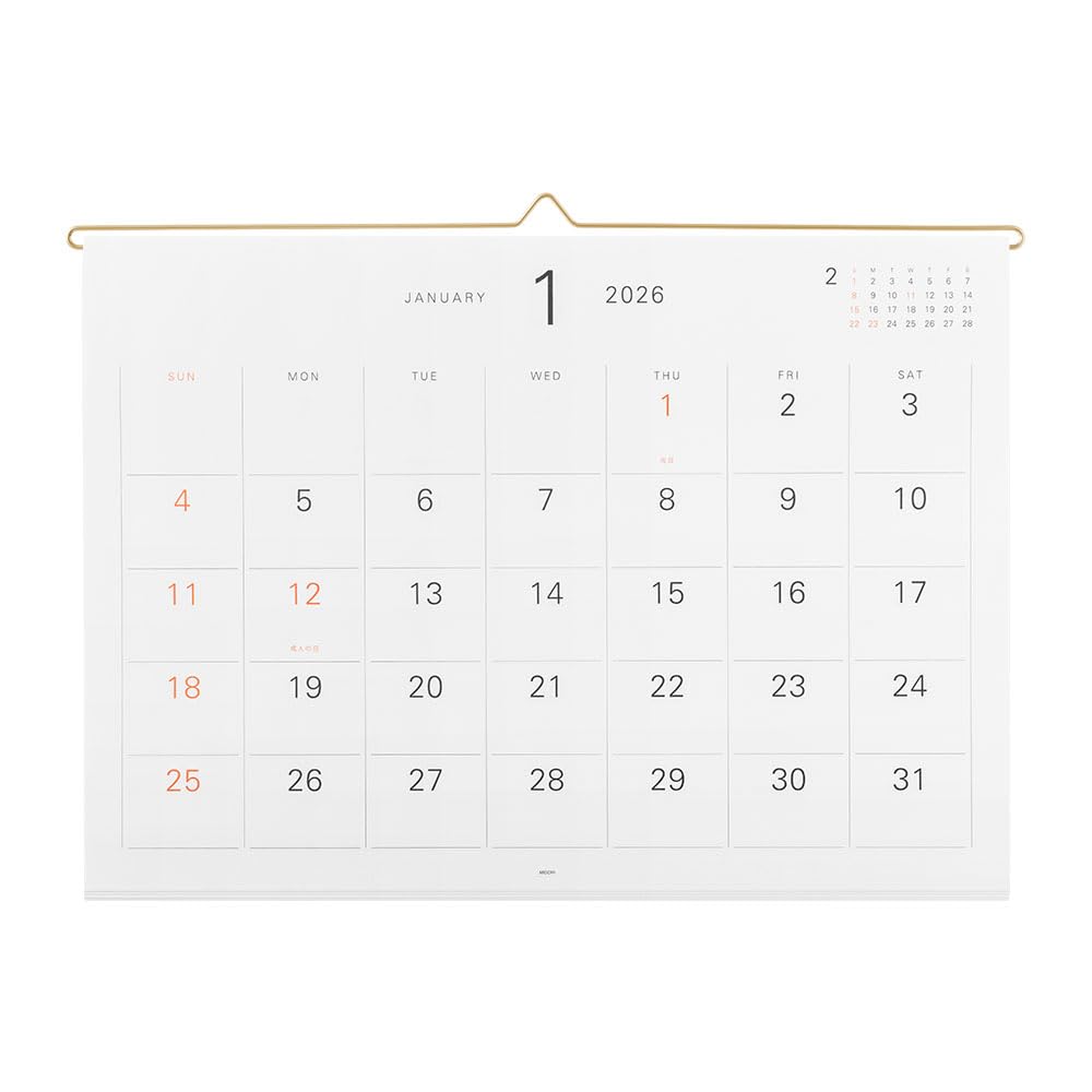 Midori 2026 Wall Hanging Calendar, 31381006