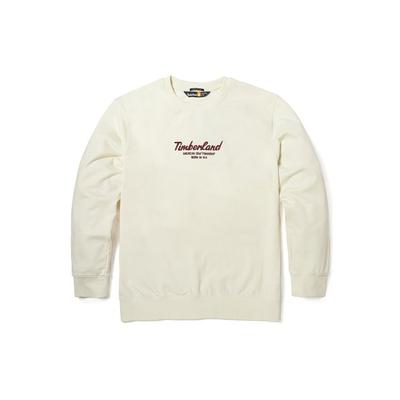 Timberland Unisexowa bluza dresowa z okrągłym dekoltem z frotte bawełnianej w kolorze vintage-białym A6K5D-CM9