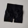 Høy midje Yoga Sportsshorts Ensfarget Slankende Løpeshorts Ensfarget Rynkete Hoftehevende Shorts