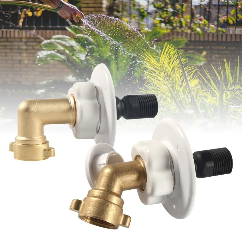 RVs City Water Fill Inlet Flange Brass with Check Valves, RVs Water Inlet Replacement 3/4NPT City Water Connection Inlet