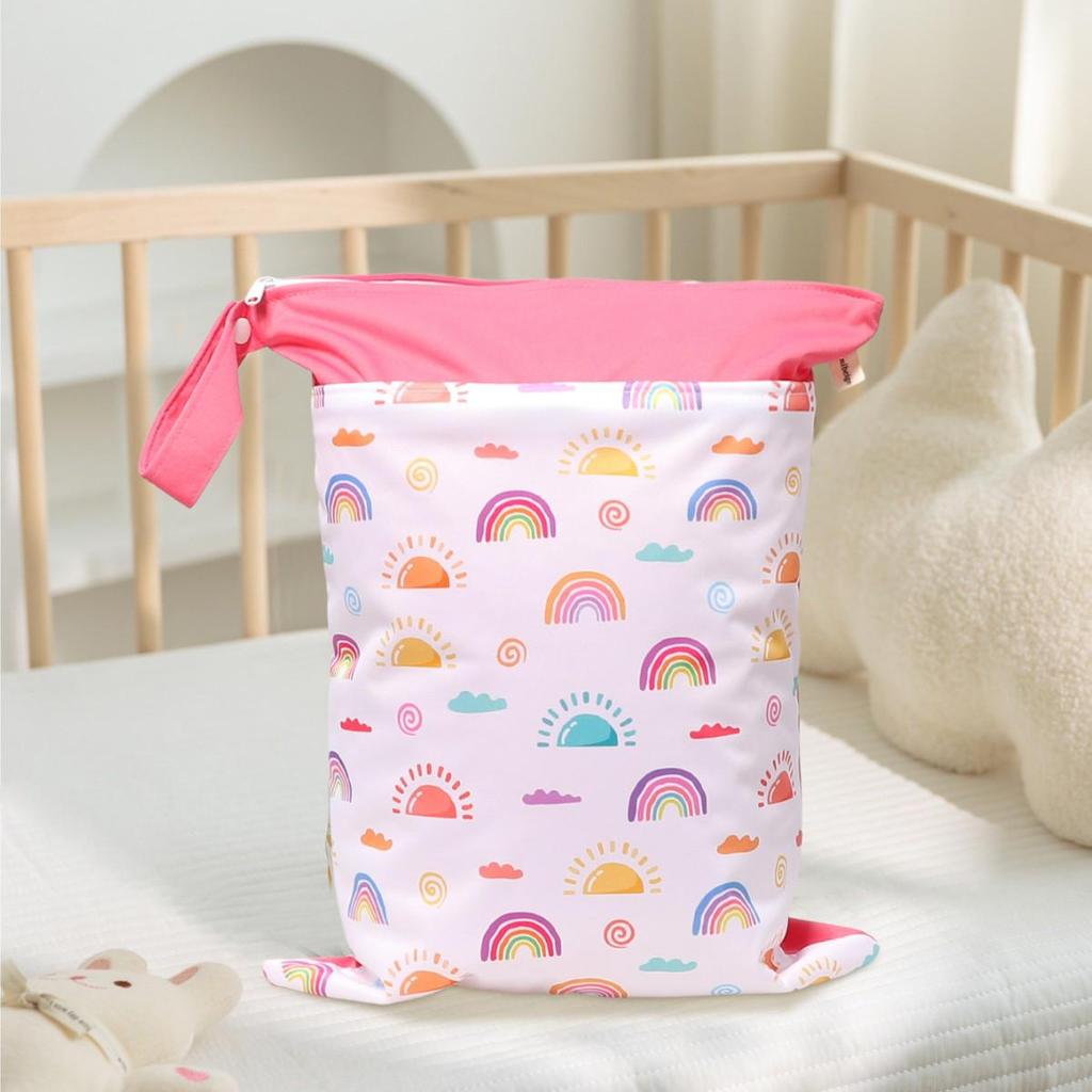 Nordic Dinosaur Baby Room Storage Bag - Waterproof Double Layer Wet/Dry Hanging Bag