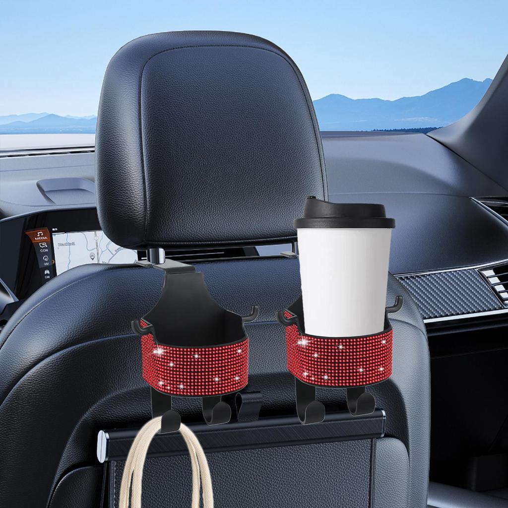 Headrest Hooks For Car Interior Storage Cup Holder Purse Hanger For Car Daily Commuting Road Trip Travel Family Outing Vacation