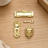 4 Pieces Miniature Letter Box Gold-Tone Dollhouse Door Hardware Set Compact