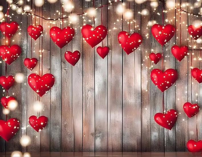 Rural Wood Red Love Valentine s Day Theme Decoration Photography Backdrop Romantic Lover Conservation Club Photography Backdrop Vinyl 75X50cm
