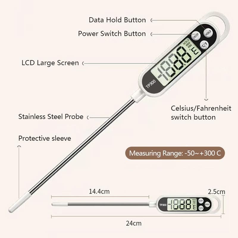 Küchen Lebensmittel Backen Digitalthermometer Elektronischer Fühler Typ Digitalanzeige Kochen Flüssigkeit Grill Ofen Thermometer
