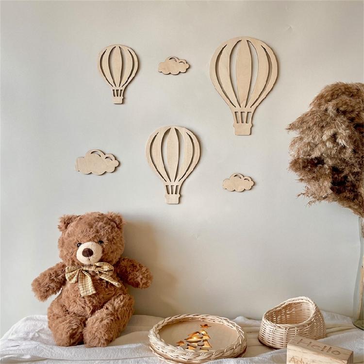 Bohemians Nursery Decorations Wooden Hot Air Balloon and Cloud Wall Art Decors Nursery Wall Decors Farmhouse Home Decors
