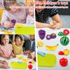 Kitchen Plastic Fruit Vegetable Food Pretend Reusable Role Play Cutting Set Kids Toys