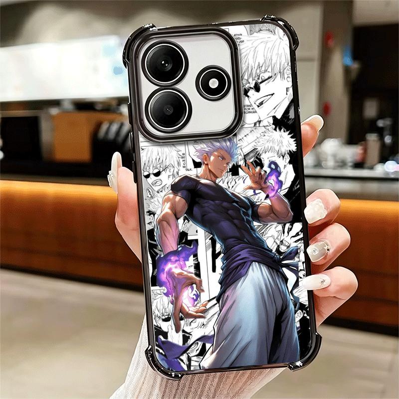 Anime Gojo Satoru JUJUSU Plating Phone Case For Xiaomi Redmi Note 14 15 Pro Plus 13 12 11 11S 11T 10 9S 9 5G Anti-Fall Airabag C