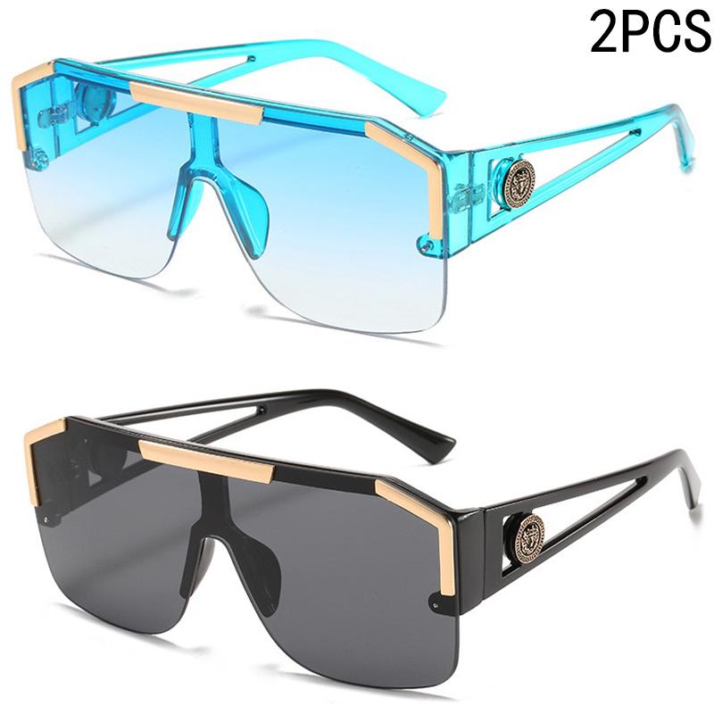 1/2PCS Men And Women Oversized Square Fashion Sunglasses Sports Driving Glasses Gradient Colored Sunglasses Uv400