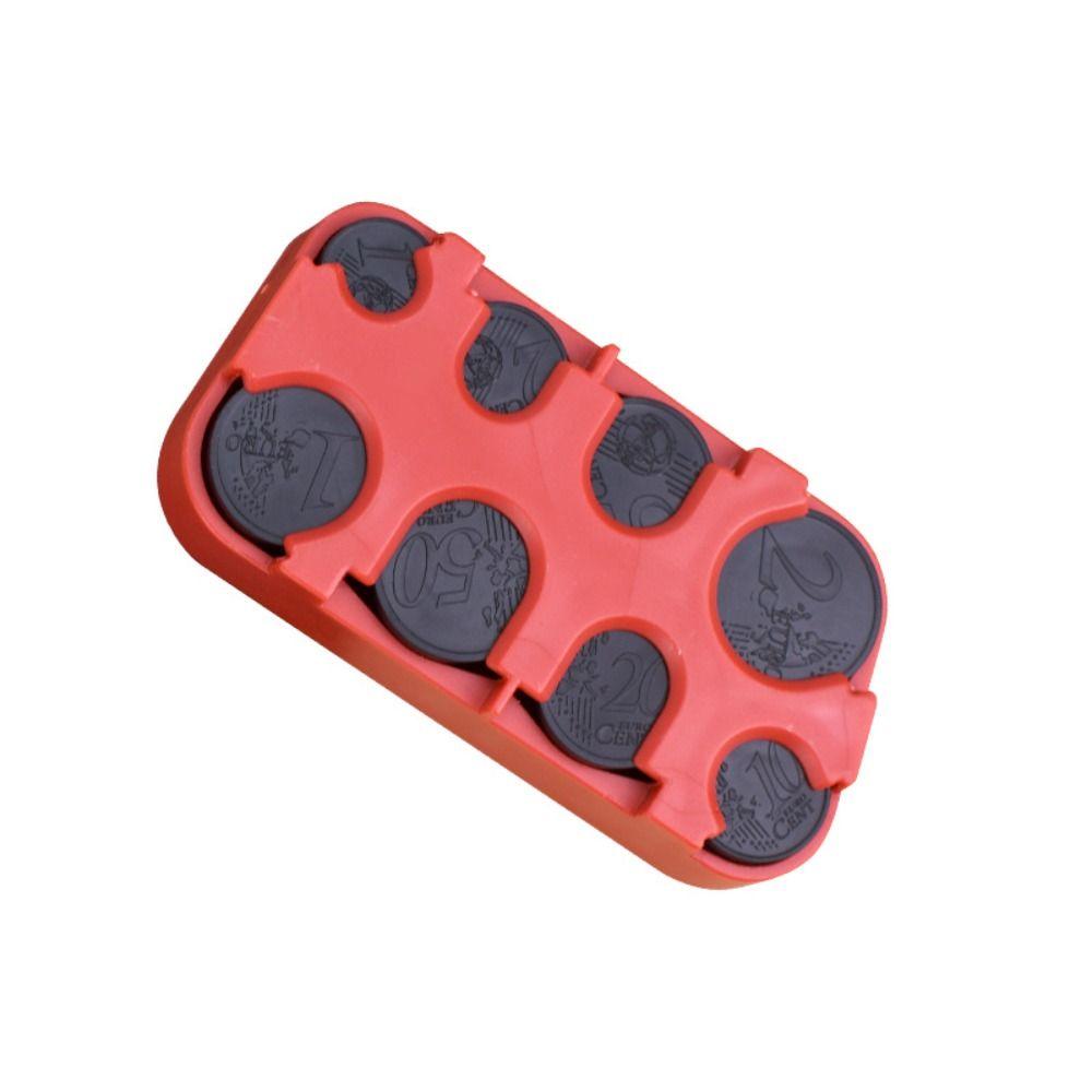 

Кошелек-коробка Пластиковый кошелек Детский подарок Карман для монет Чехлы Диспенсер для монет Автомобильный разменник для монет Коробка для евромонет красный