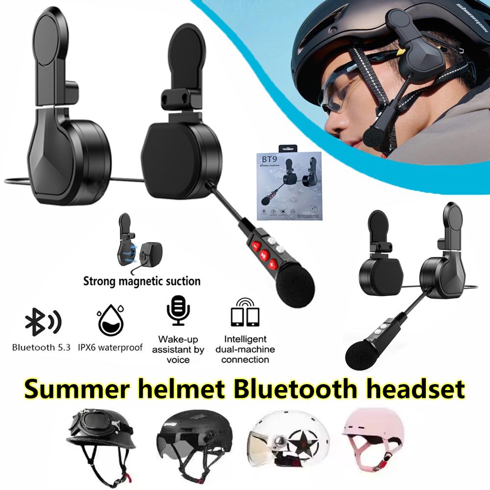 

Motorcycle Bluetooth Helmet Headset Double Ears 1000Mah 5.3Bt Waterproof Call Free Call Music Player Half Helmet Headset чорний