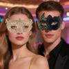Painted Couple Masks Venetian Masquerade Party Mask Plastic Eye Mask Carnival Performance Party Dance Costume Cosplay Accessorie