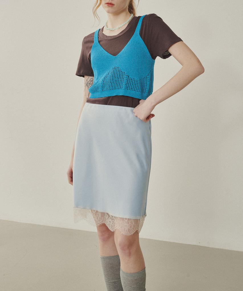 MELLY&ROSE Rose Lace Satin Skirt (314809)