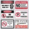 Warning Tin Sign Private Property Gun No Trespassing  Retro Vintage Plaque Danger Vedio Safety Home Door Street Bar Wall Decor
