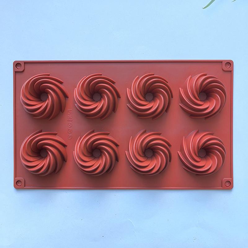 

Пористая спиральная силиконовая форма для торта, инструмент для выпечки, пончики, шоколадное желе, форма для кубиков льда, бисквитное украшение, изготовление мыла, свечи, подарки красный