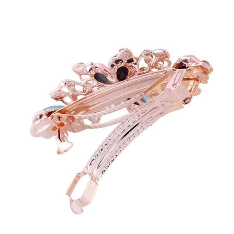 Women Fashion Creative Gifts Colorful Flowers Gentle Pearl Flower Hairpin Hair Accessories Rhinestone Hairpin Headdress Gift