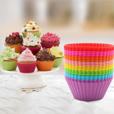 10Pcs Baking Cup Reusable Silicone Cupcake Cups Non-stick Easy To Clean Heat Resistant Cake Mold for Parties Holidays