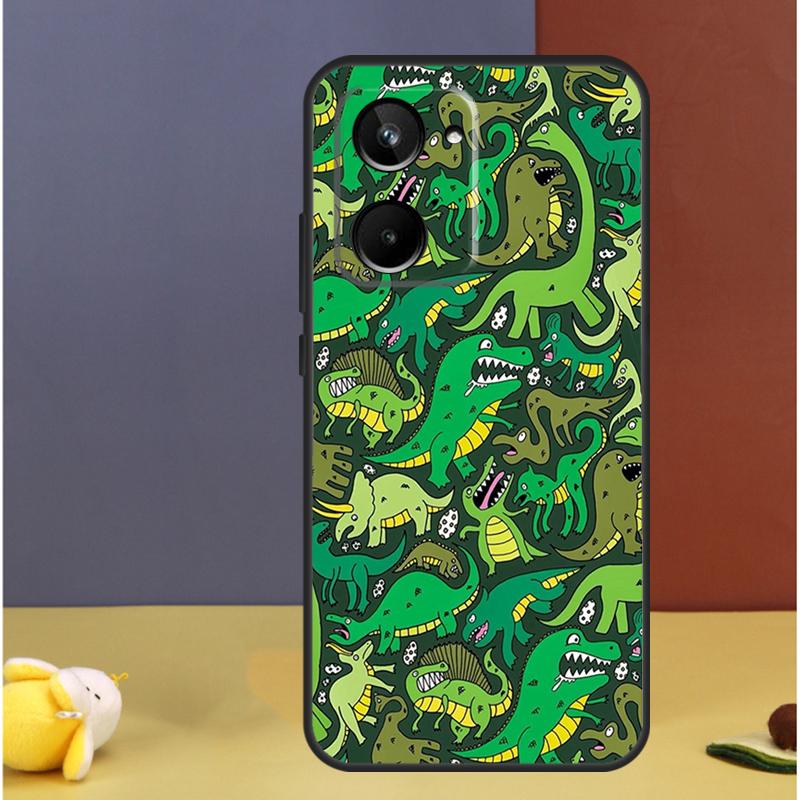 Dinosaur Pattern For Realme GT7 GT6 15 Pro 10 11 12 13 14 Pro Plus C55 C71 C75 C67 C63 C61 C53 C35 C65 Case