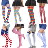 Dames Regenboog Zwart Wit Gestreept Over de Knie Dij Hoge Gotische Kousen Leuke Lolita Meisjes Cosplay Sokken Halloween Kerstmis