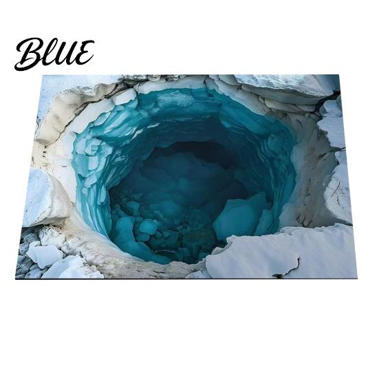 Living Room Area Bottomless Pit Mat 3D Illusion Floor Rug Optical Hole Realistic Fun Entrance