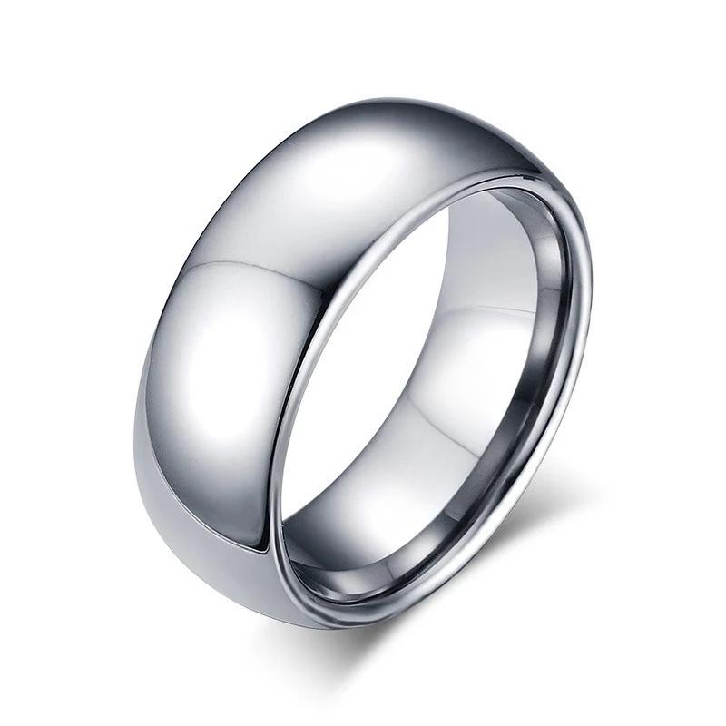 Tigrade Classic Jewelry 2/4/6/8mm Cute Men Women Simple Rings Polish Pure Carbide Ring Wedding Band Engagement Ring