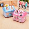 Cute House Shape Piggy Bank with Key Lock Coin Safe Storage Box House Coin Box  Birthday