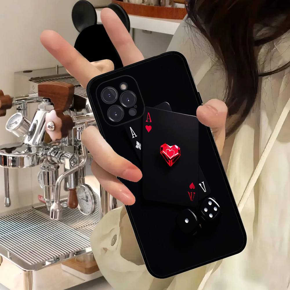 Poker Pattern Game Soft Back Phone Cover Case For IPhone 17 16 Pro Max 15 12 11 16e 13 Mini 14 15 Plus